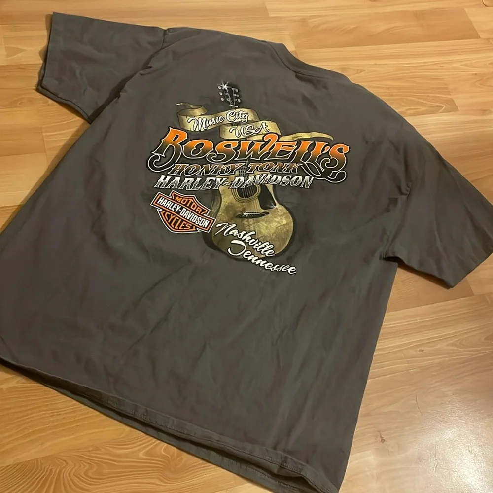 Men’s Harley Davidson Grey Nashville Guitar T-Shirt size XL - Picture 3 of 4